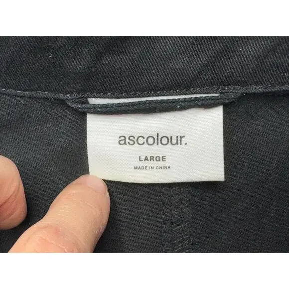 ASColour Men's Heavyweight Cotton Black Chore Jacket w/Leaf Details - Size L - Picture 4 of 5